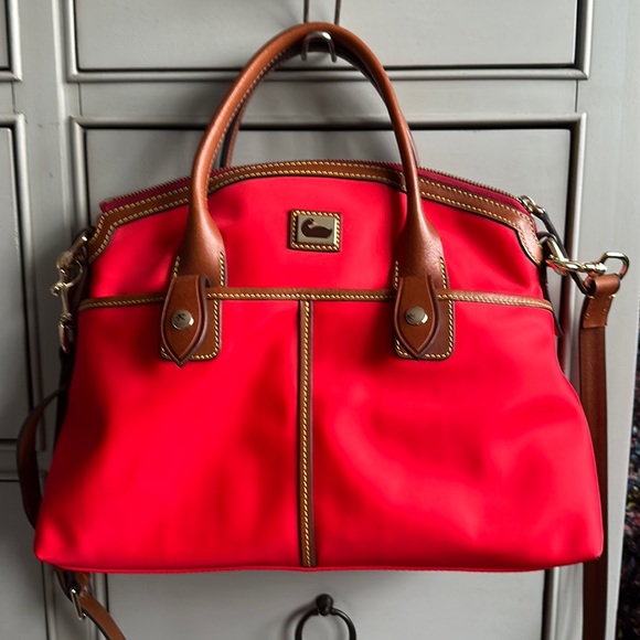 Dooney & Bourke Handbags - MINT Dooney & Bourke Wayfarer Domed Satchel/Purse/Crossbody - Red Nylon